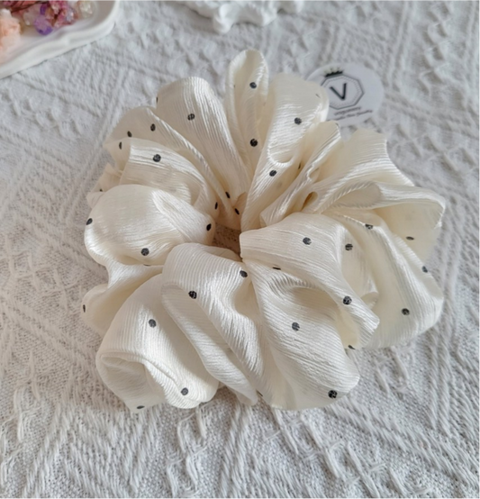 Jumbo Polka Dot Silk Scrunchie